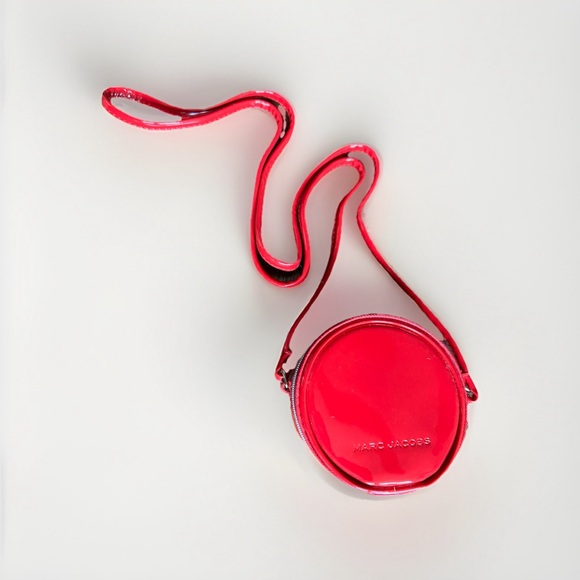 Marc Jacobs Handbags - MARC JACOBS Mini 4 Inch Red Patent Leather Crossbody Round Circle Canteen Bag